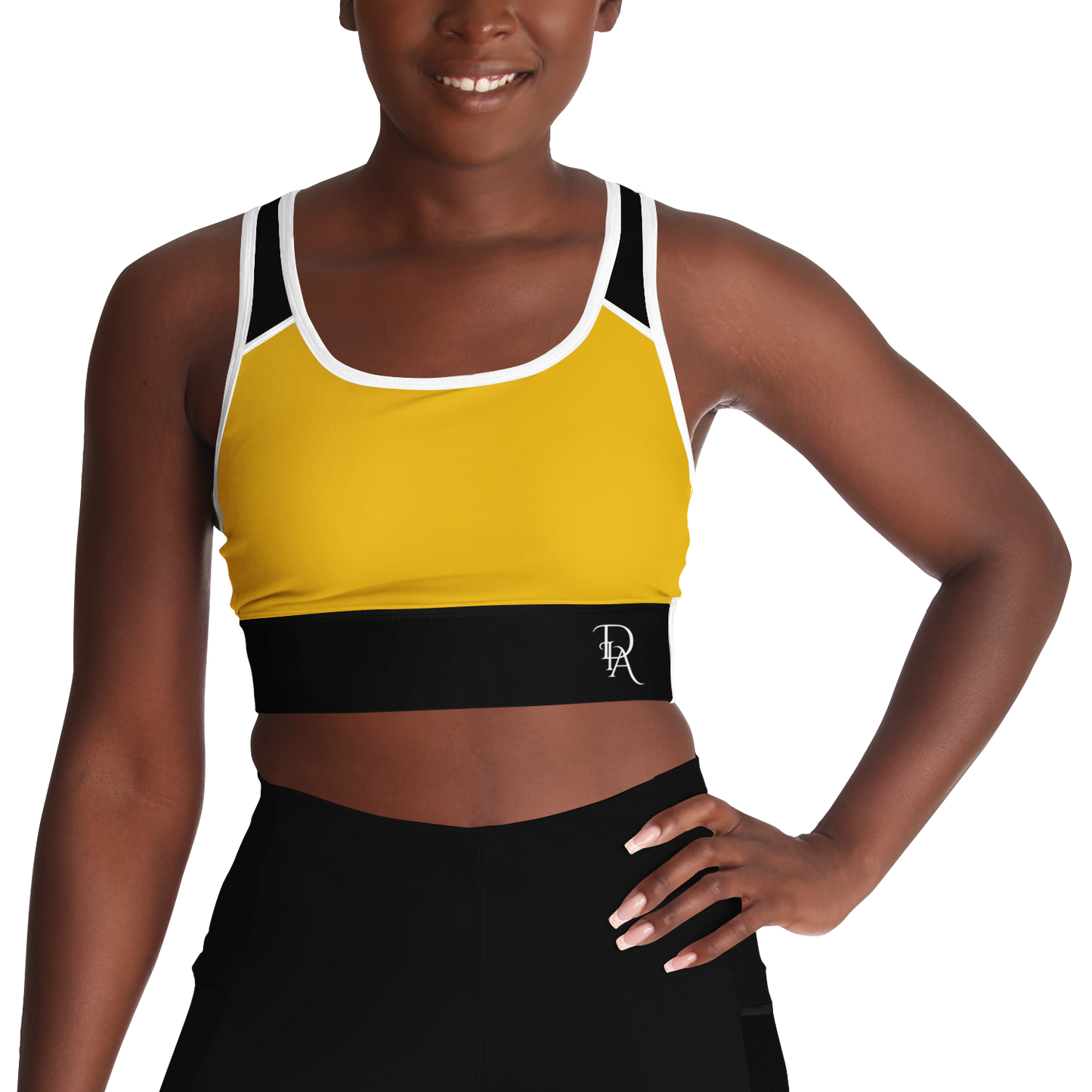 Divine InnerG - Yellow and Black Mesh Padded Sports Bra copy