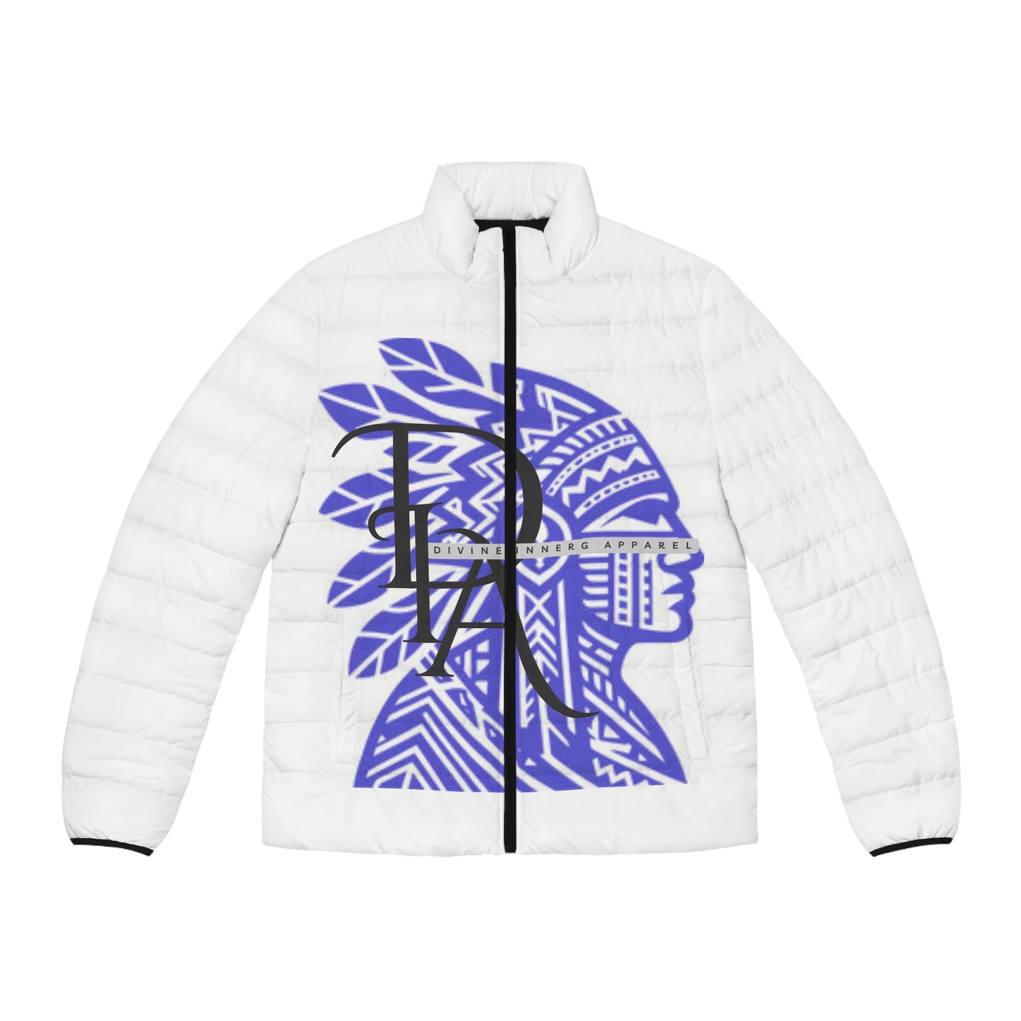 DIA - White and Blue Cherokee Chief Men's Puffer Jacket