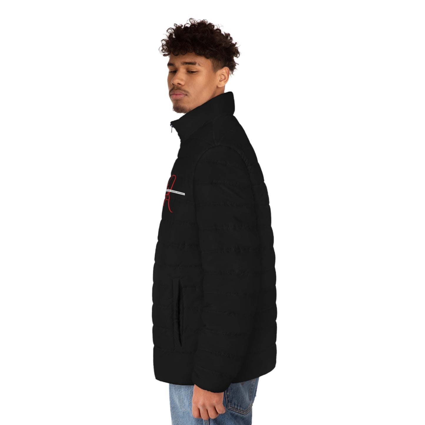 DIA - Black and Red Men's Puffer Jacket