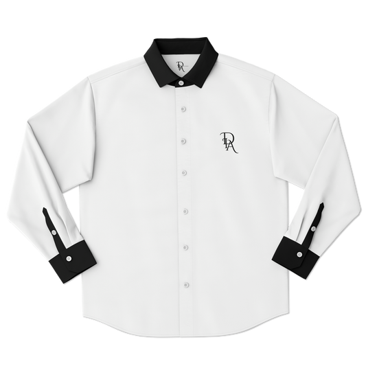 Divine InnerG - White and Black Long Sleeve Button Up Shirt copy