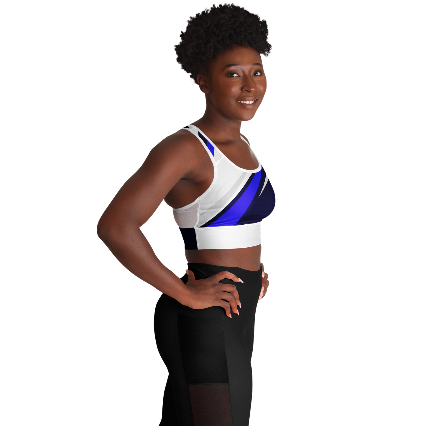 Divine InnerG - Blue Athletic Mesh Padded Sports Bra