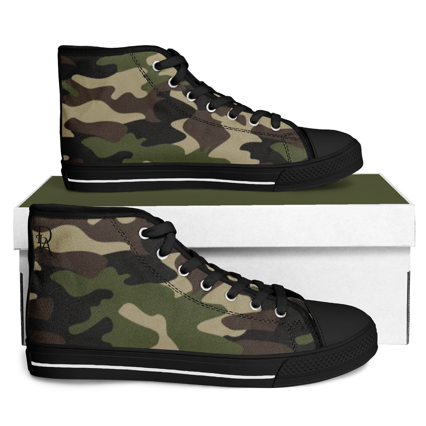 DIA - Army Fatigue Black High Top Shoes