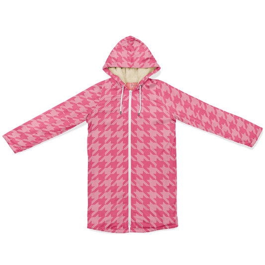 Divine InnerG - Pink Houndstooth Zipper Cloak