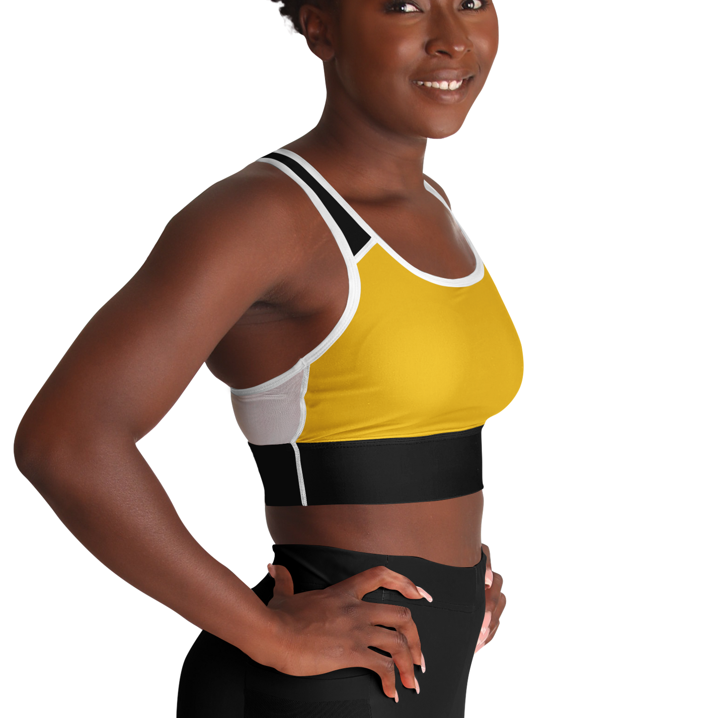 Divine InnerG - Yellow and Black Mesh Padded Sports Bra copy